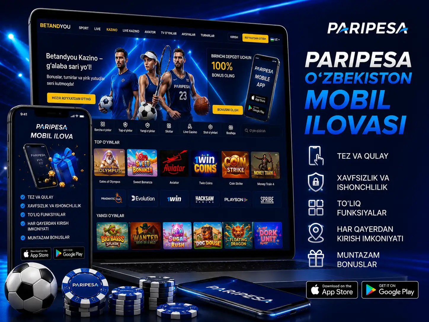 Paripesa O‘zbekiston mobil ilovasi