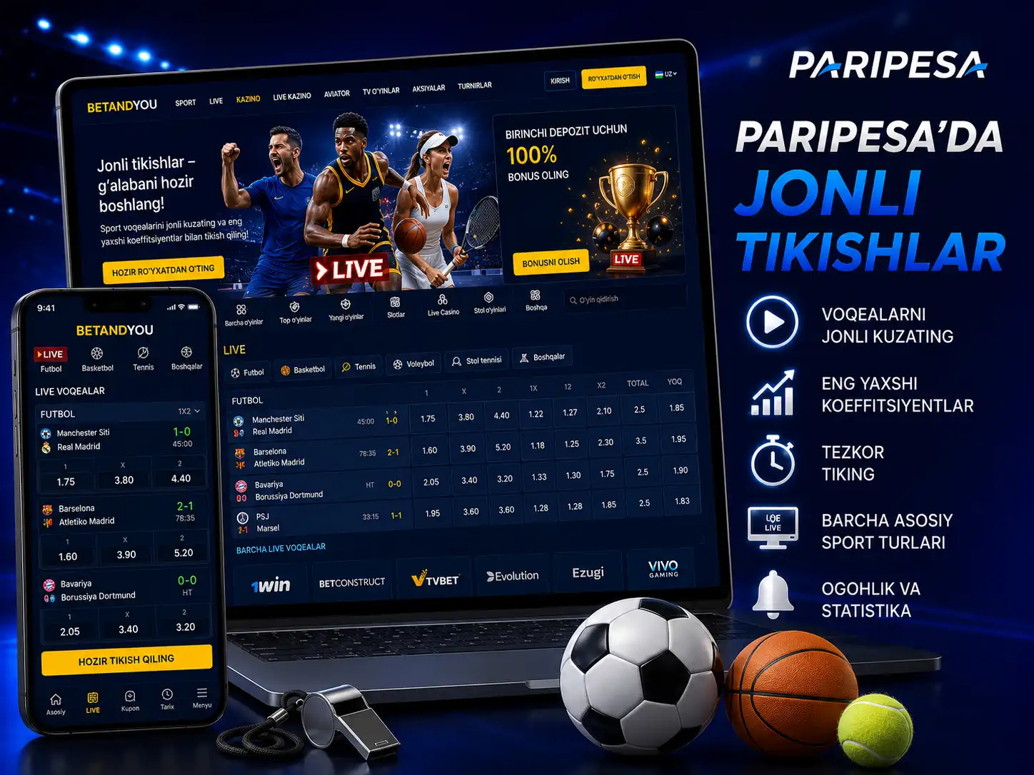 Paripesa’da tikish variantlari